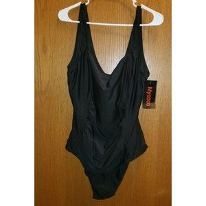Nwt Womens Mycoco Swimsuit New With Tags Plus Size 18 Black Bathing Suit One...